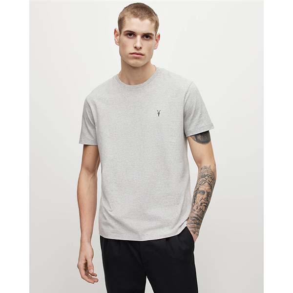 Allsaints Australia Mens Elliot Crew T-Shirt Grey/White AU09-317